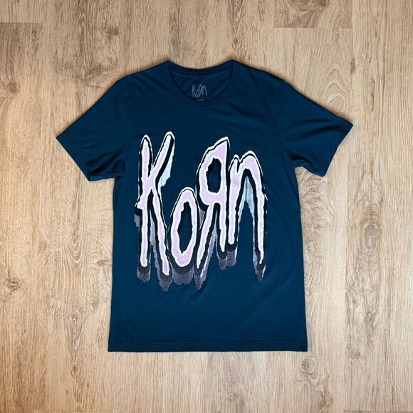 Korn North America Tour 2024 Graphic T-Shirt Blue Medium Band Tee - Picture 1 of 5